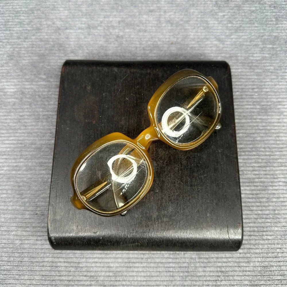 Vintage Y2K Austria Oversized Amber Green Gradient Eyeglasses 404 Retro Frames